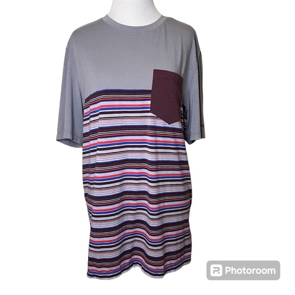 Marmot Other - Marmot Men’s Crewneck Colorblock and Striped Short Sleeve Tee T-Shirt Grey